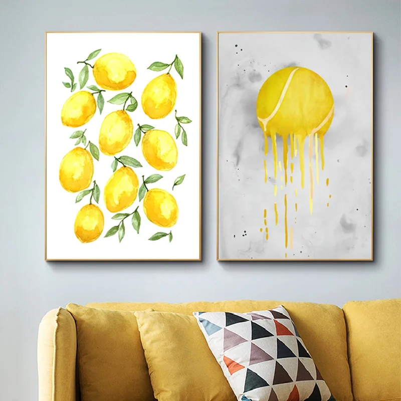 

Simple Lemon Poster Printing Wall Art Waterproof Canvas Painting Fruit Bedroom Painting Modern Home Decoration Painting