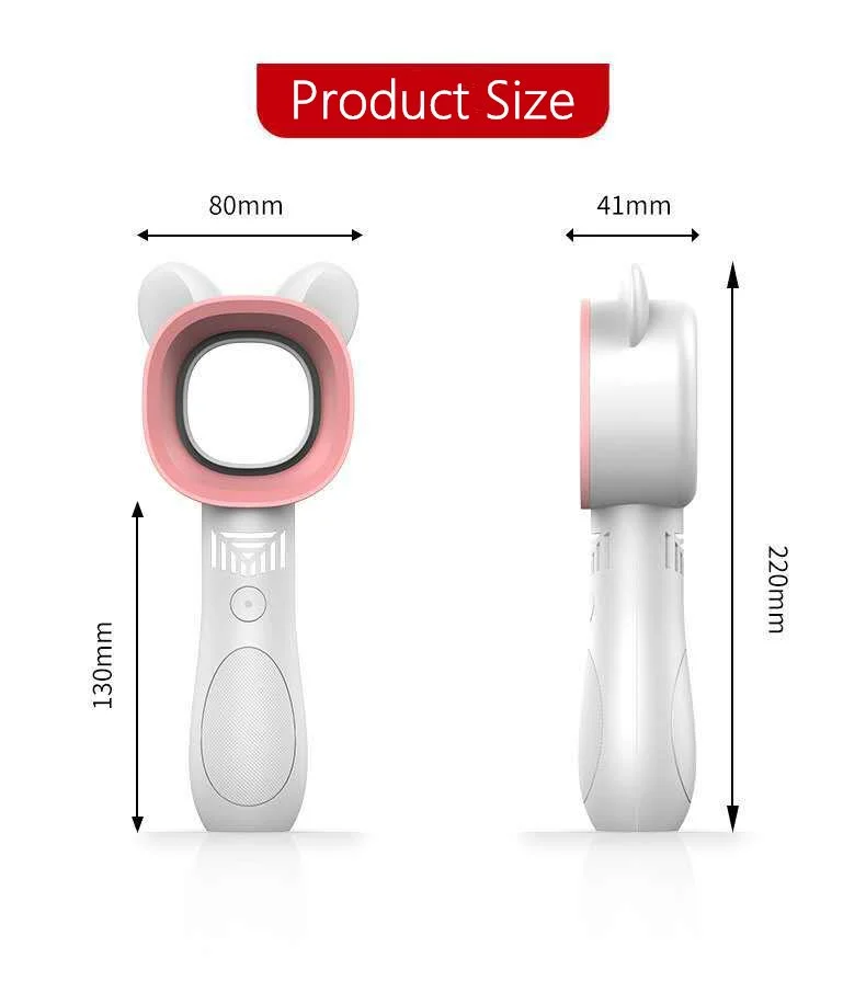 

Mini fan Ventilator handheld Bladeless Fan Air Cooler USB Rechargeable With LED Ligth Display Portable Cooler Fan For Outdoor