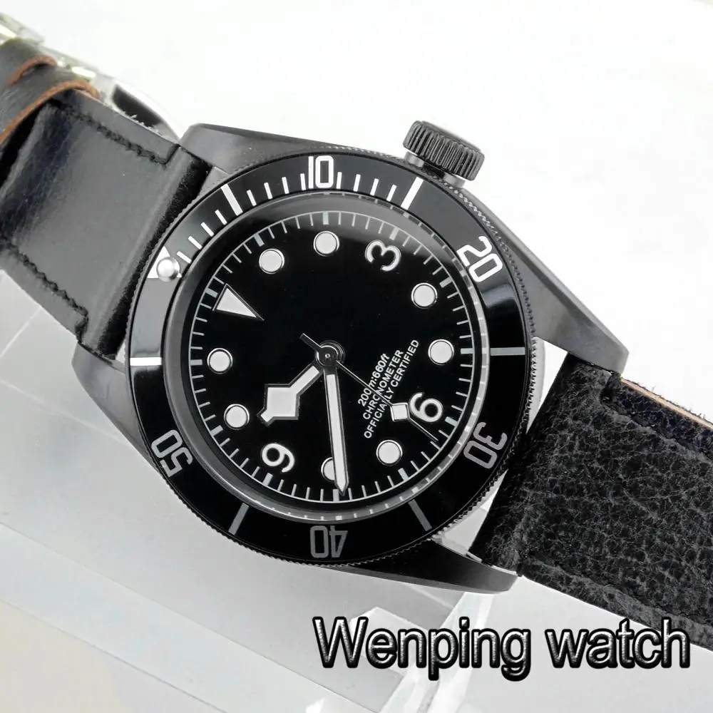 41 мм Corgeut мужские Роскошные Топ механические часы с сапфировым стеклом черный