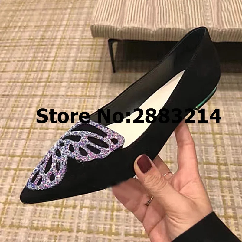 Летние туфли на плоской подошве без застежек с потрясающим принтом бабочки