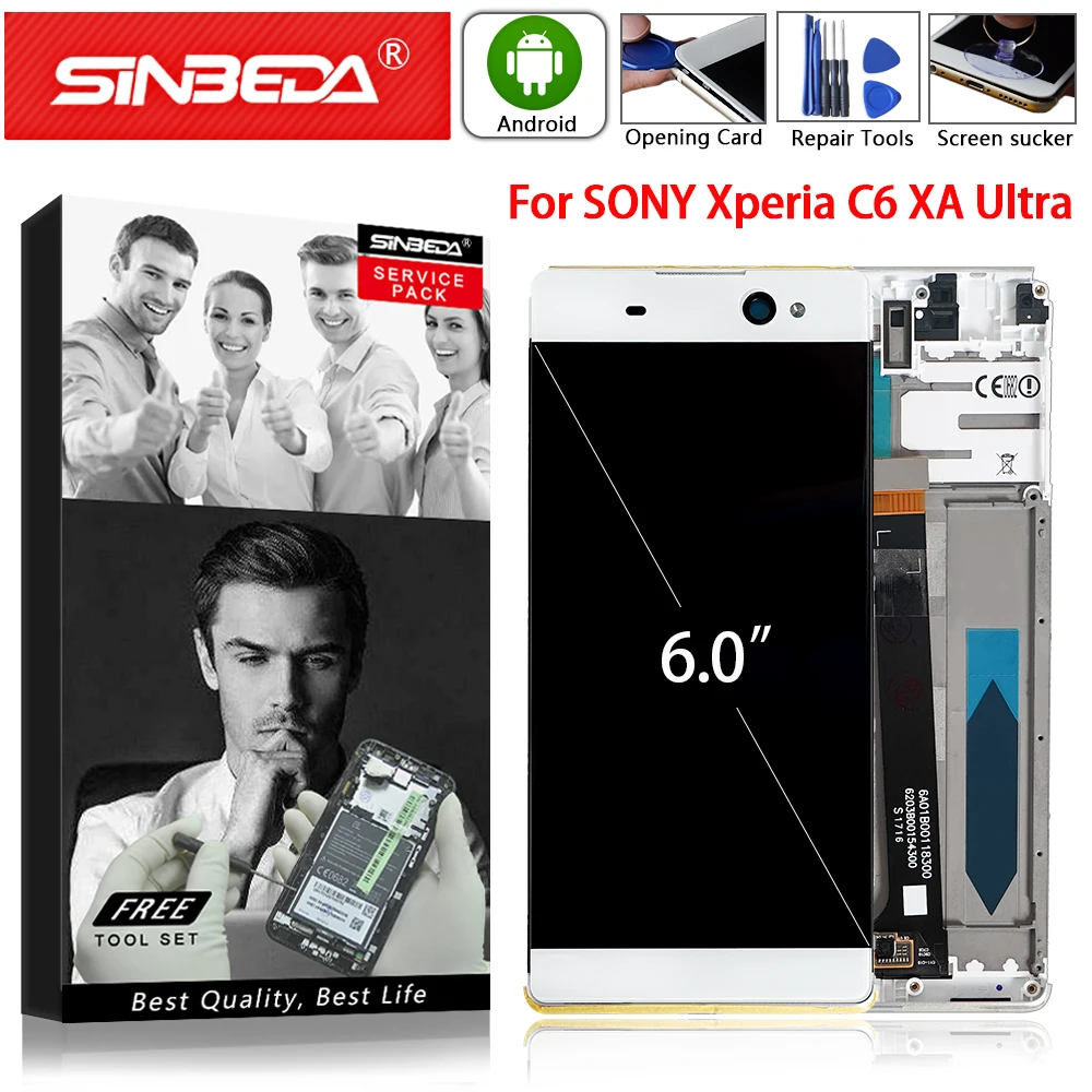 Оригинальный OEM Новый ЖК дисплей 6 0 дюйма для SONY Xperia C6 XA Ultra с сенсорным экраном и