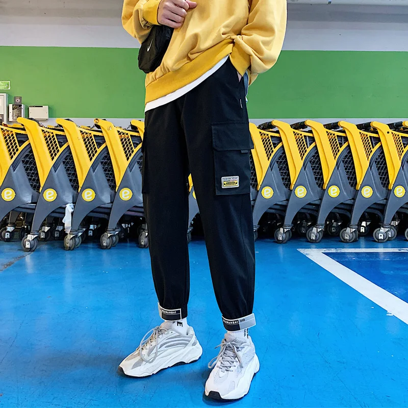 Liketkit мужские брюки карго зимние 2019 карманы одноцветные джоггеры хаки