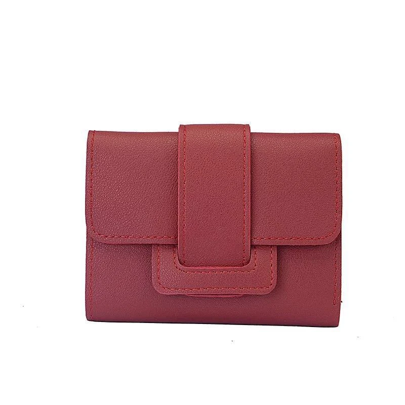 

Wallet Women 2020 Lady Short Women Wallets Red Color Mini Money Purses Small Fold PU Leather Female Coin Purse Card Holders