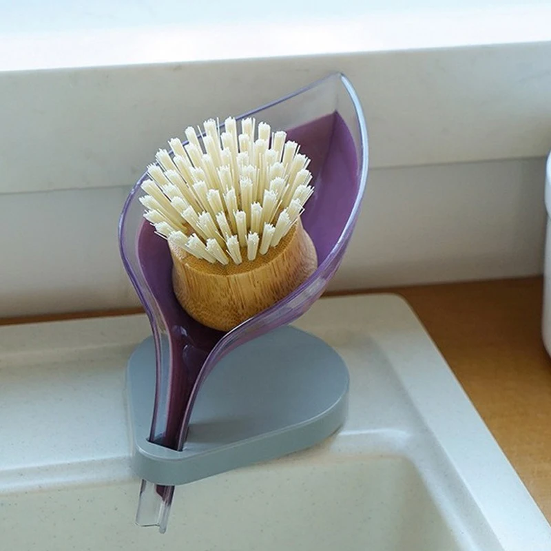 Присоска дренаж для мыла коробка Творческий лист аромат хранения вертикальный