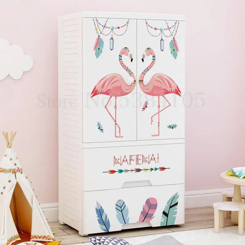 Утолщенный пластиковый двухдверный бытовой ящик приемный шкаф для детей