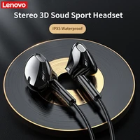 original lenovo xf06 earphone 14 2mm dynamic wired in ear headphones bass headphone with mic music earphone earbuds 3 5mm