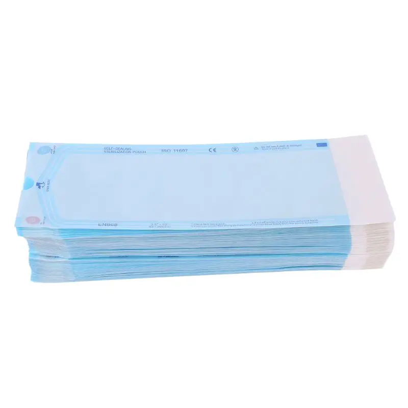 

200Pcs 9x26CM Disposable Dental Instrument Self Sealing Sterilization Pouches Medical Grade Paper Tattoo Lab Tools Storage Bag