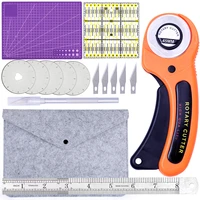 kaobuy 6pcs rotary cutter set with cutting mat patchwork ruler carving knife professional leather cutting tools set