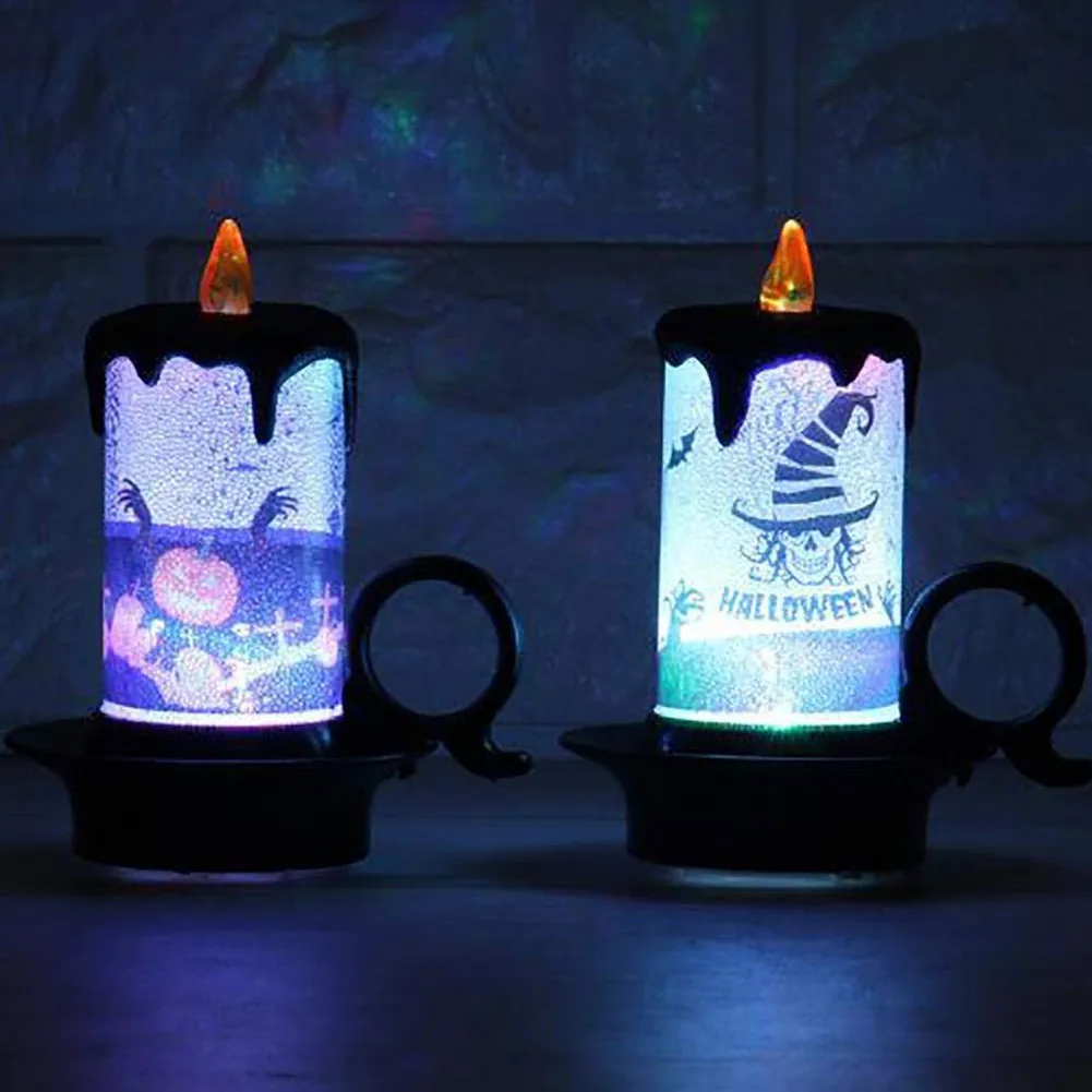Хэллоуин беспламенный светодиодный светильник свечи вечерние Декор для дома Бар