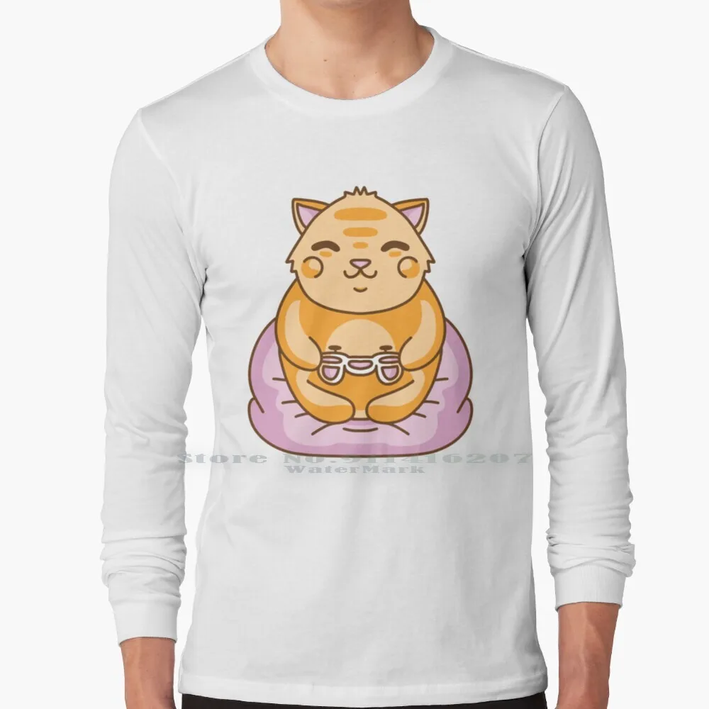 

Cute Gamer Cat T Shirt 100% Pure Cotton Cool Gamer Cat Gamer Cat Cat Lover Cat Cute Cat Cat Play Game Funny Cat For Him Boy Man