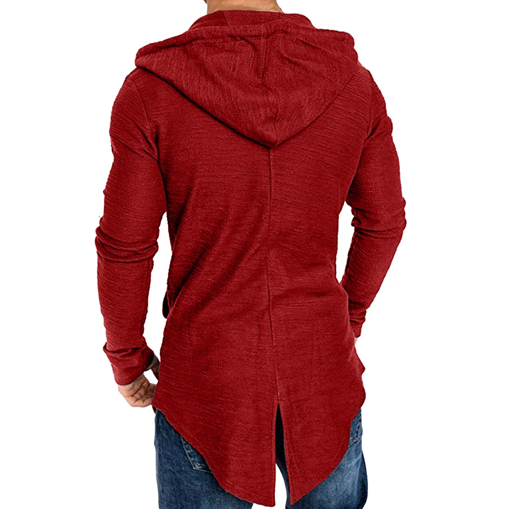 Мужская осенняя куртка SAGACE повседневная облегающая однотонная с капюшоном