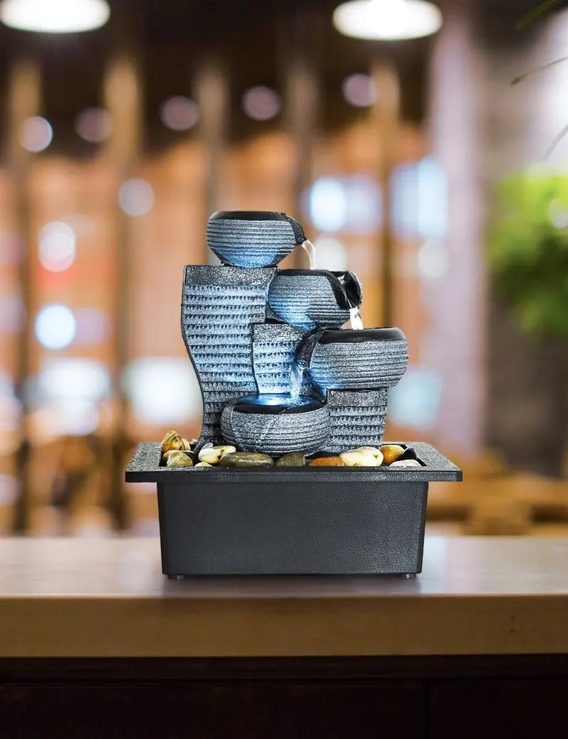 10 1/5 &quotНастольный смоляный водопад фонтан декор со светодиодный подсветкой