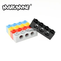 marumine 1 x 4 with hole technology brick 50pcslot plastic building bricks parts accessories 3701 moc blocks set for learning