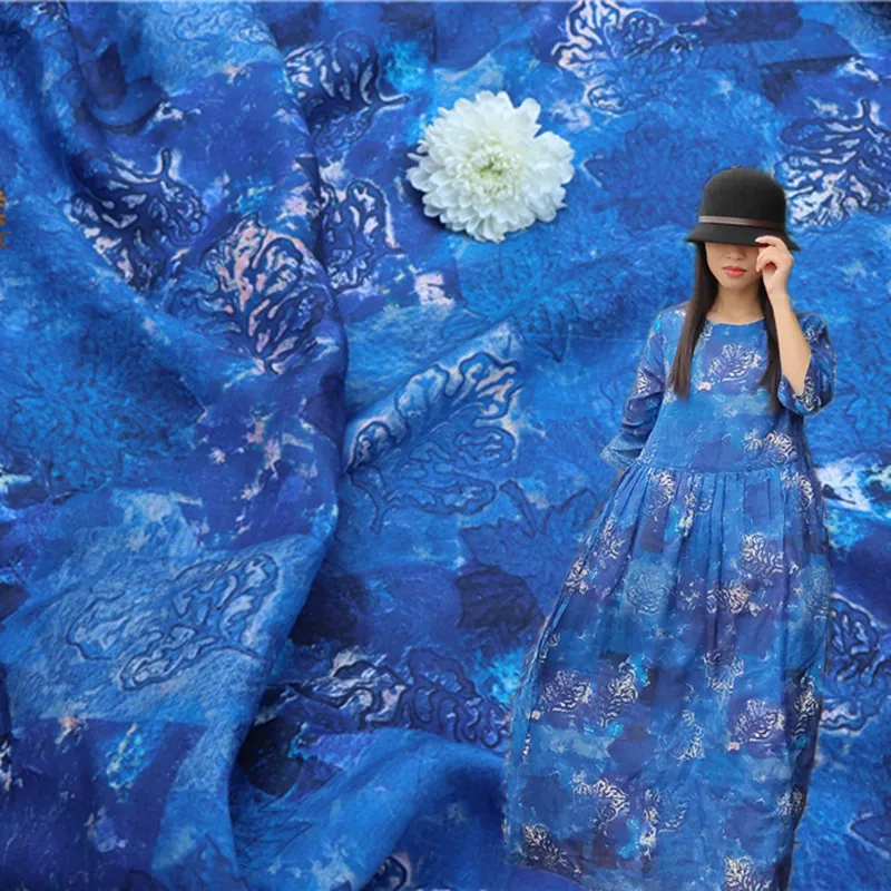 

YZ High Quality Natural Pure Ramie Linens Cloth Fabric Summer Thin Chinese Style Robe Dress Tissu Diy Sewing