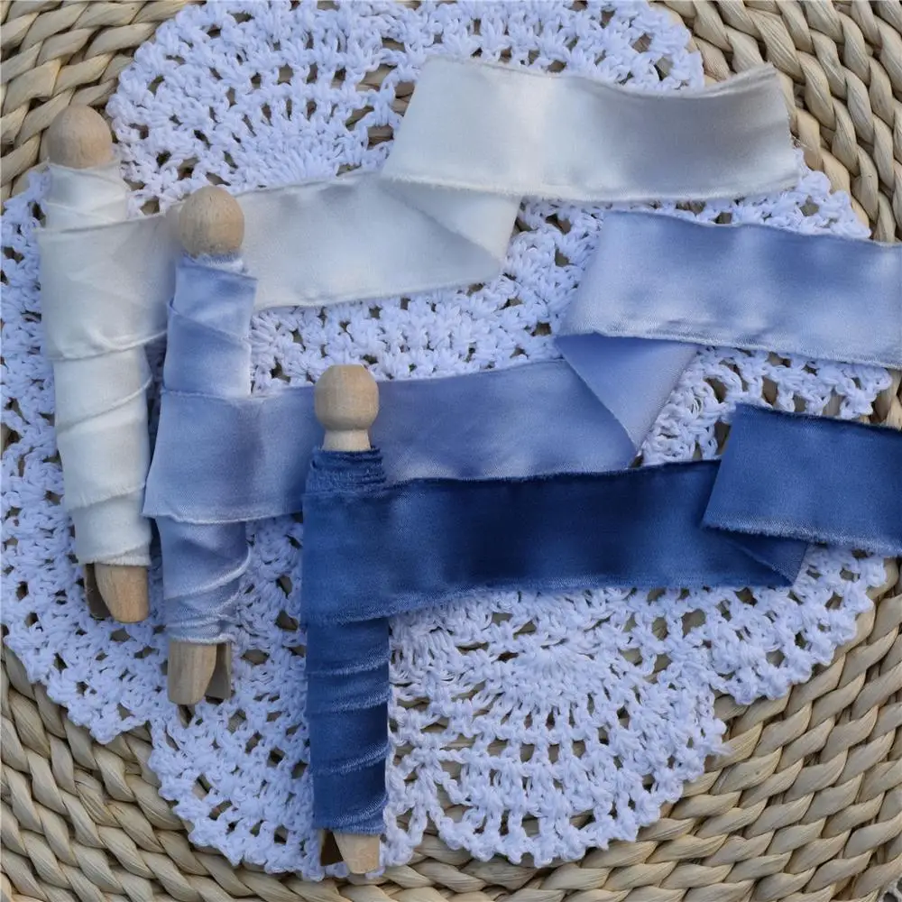 Шелковая лента ручной работы с бахромой 3 шт. | Дом и сад