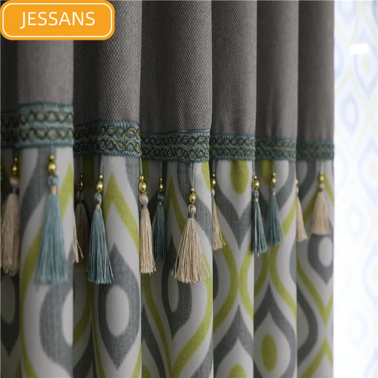 

Nordic Style Atmospheric Fashion Printing Angel's Eye Shade Curtains for Living Dining Room Bedroom.