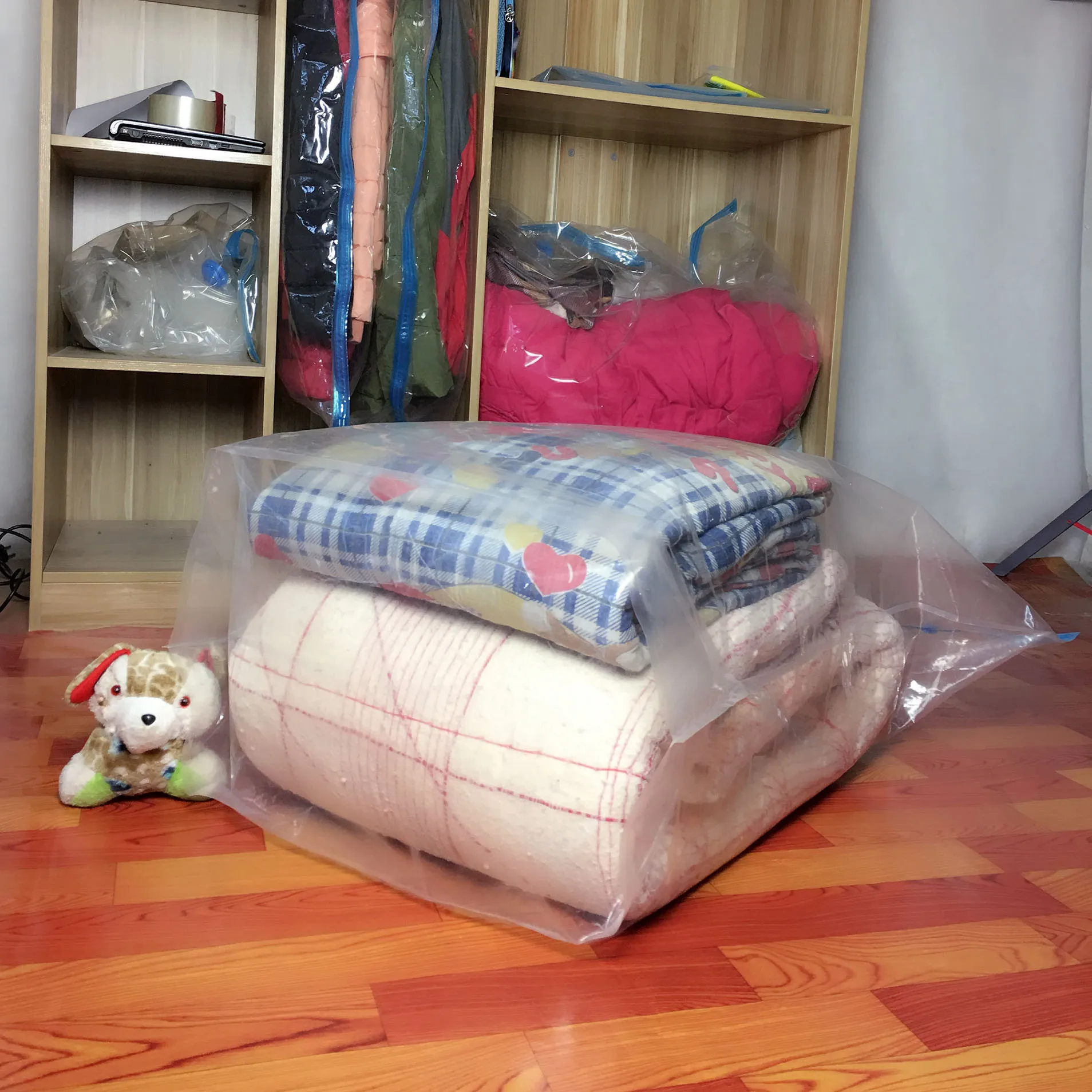 

Cube High Capacity Vacuum Bag Package Compressed Organizer for Quilts Clothes Transparent Space Saving Seal Foldable Storage Bag