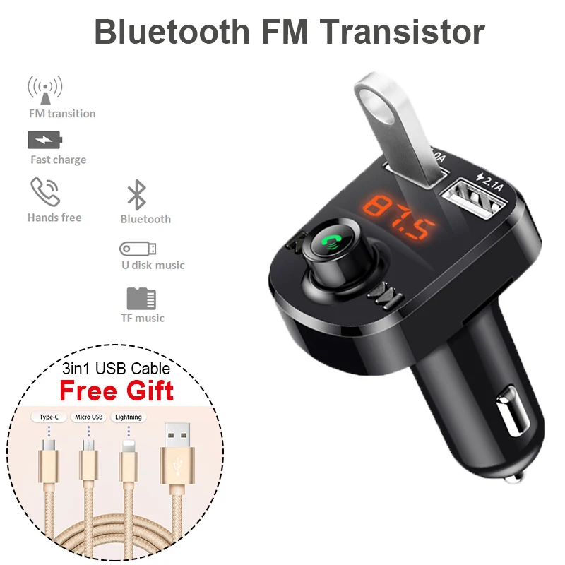 12 V/24 V автомобильный набор Handsfree Беспроводной Bluetooth FM передатчик прикуриватель MP3
