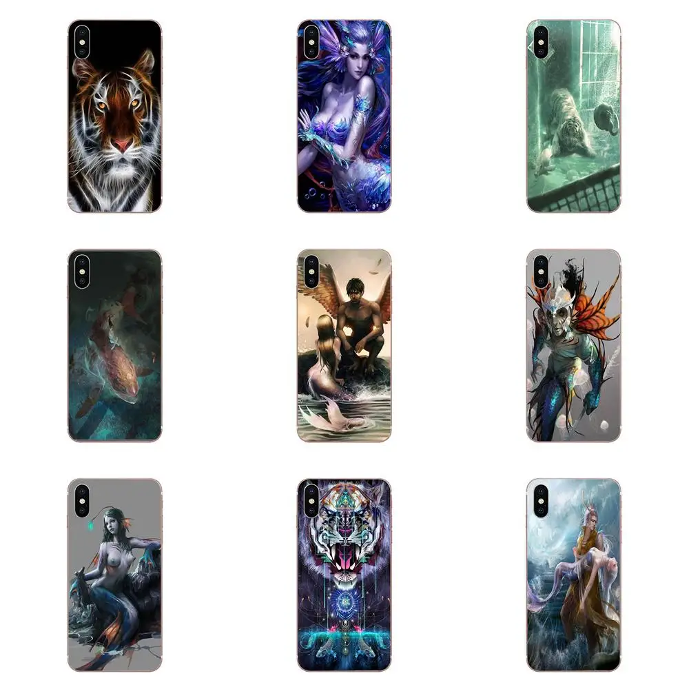Психоделические дикий цифровое искусство тигр Рыба для Galaxy J1 J2 J3 J330 J4 J5 J6 J7 J730 J8 2015