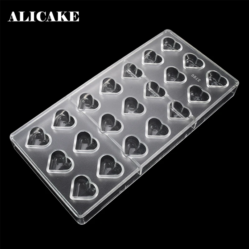 Формочки для конфет в виде сердца Fondant из поликарбоната пластиковый лоток