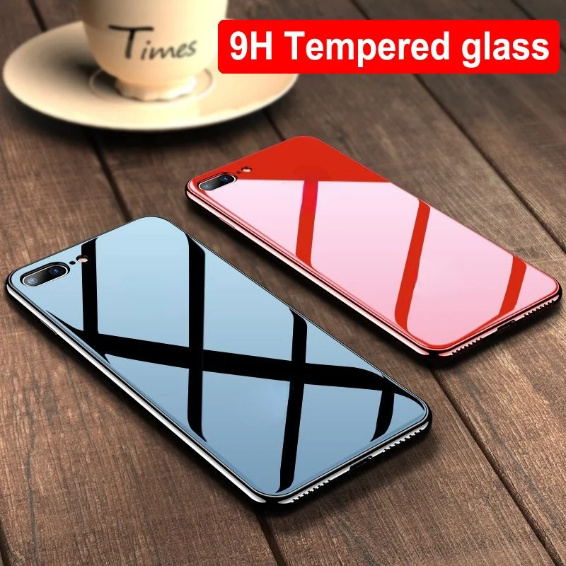 

Electroplated Glass Mobile Phone Case for iPhone 11 Pro Max 12 X XS XR XSMAX Electroplating All-inclusive Protective Cover