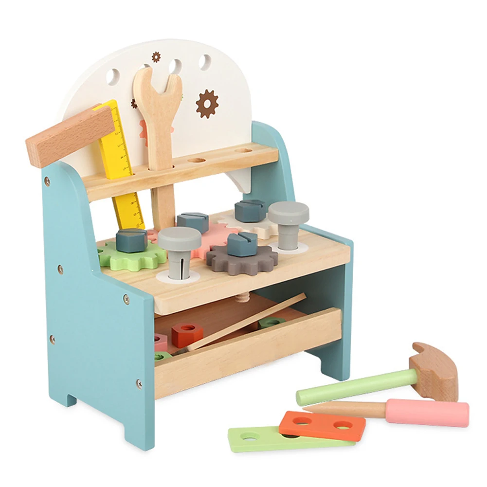 

Children's Simulation Wooden Repair Tool Table Multi-function Disassembly Nut Manual Training Play House Educational Toys