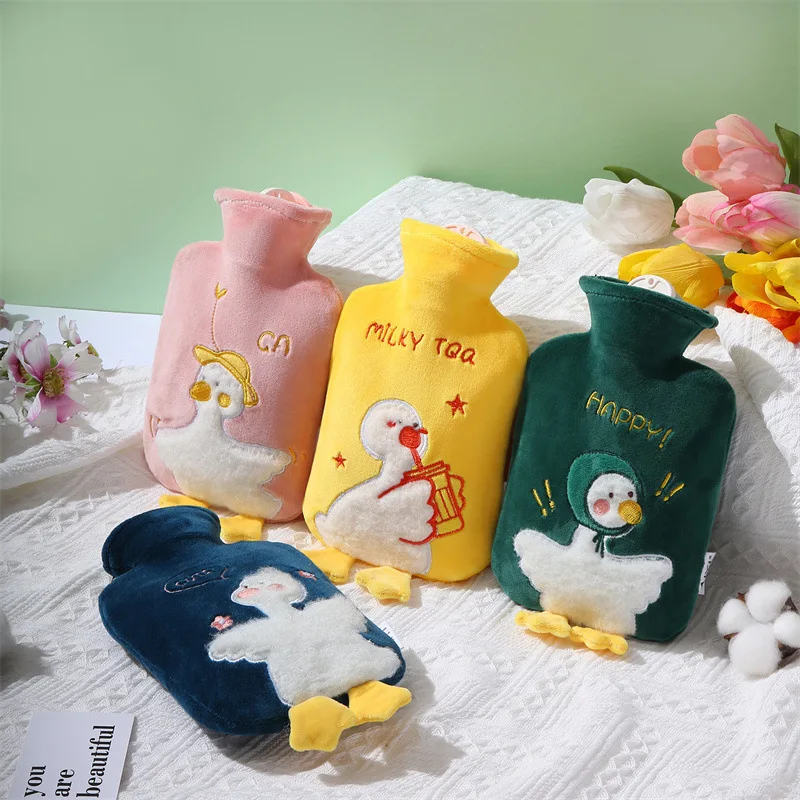 

500ml Household Hand Warmer Hand Warmer New Plush Cartoon Hot Water Injection Bag Explosion-Proof PVC Water Filling