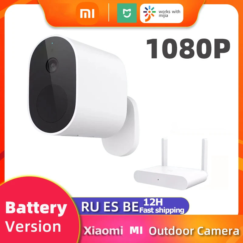 

Беспроводная IP-камера Xiaomi Smart Mi AI наружная камера видеонаблюдения 1080P HD камера ночного видения Wi-Fi батарея версия IP66 домашний монитор безопа...