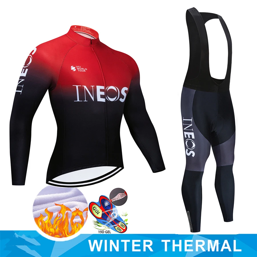 

Комплект велосипедных Джерси с длинным рукавом INEOS Grenadier, зимняя флисовая велосипедная одежда, костюм для триатлона, горного велосипеда, муж...