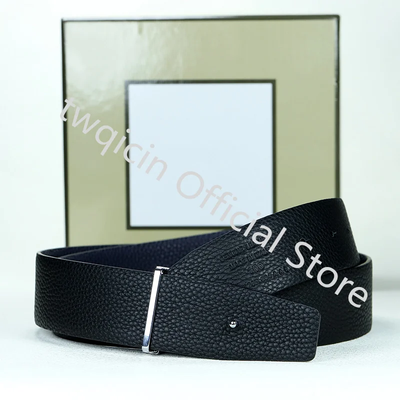 

Fashion Mens Genuine Leather Tom Belts Wholesale Male Clothing Accessories Business Belts Big Buckle With Origial Box