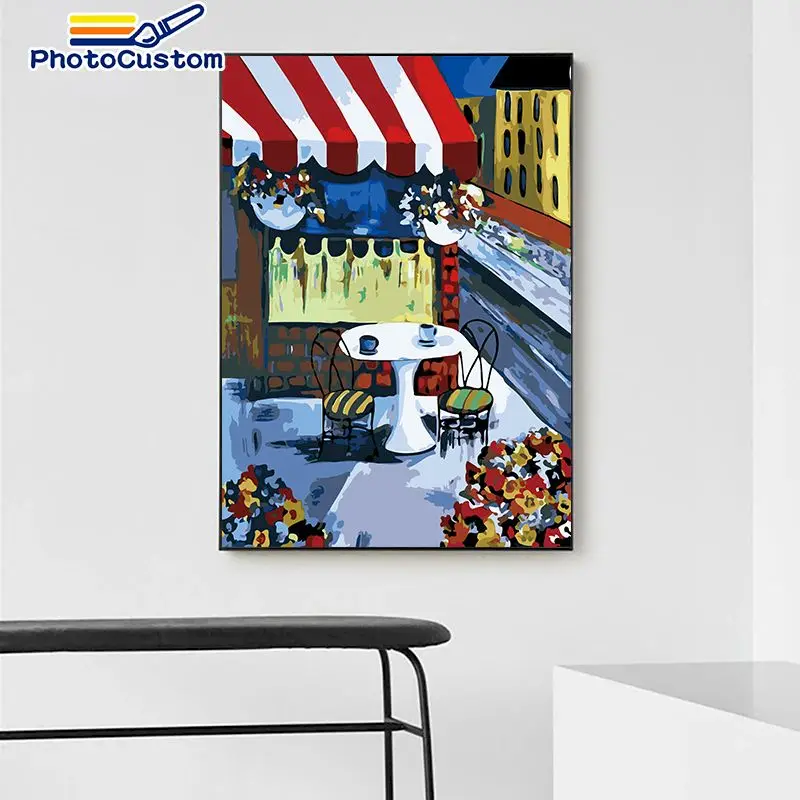

PhotoCustom Paint By Number Scenery Hand Painted Painting Art Drawing On Canvas Gift Pictures By Number Still Life Home Decorati