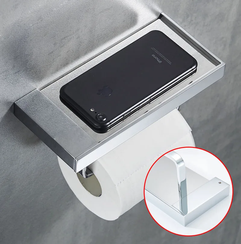 Держатель для туалетной бумаги, античный латунный держатель для туалетной бумаги с полкой для телефона, настенный держатель для туалетной ... от AliExpress RU&CIS NEW