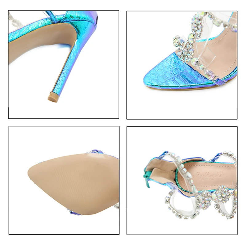 

Women's plus size sexy sandals high heels summer shoes party high heel crystal sandals