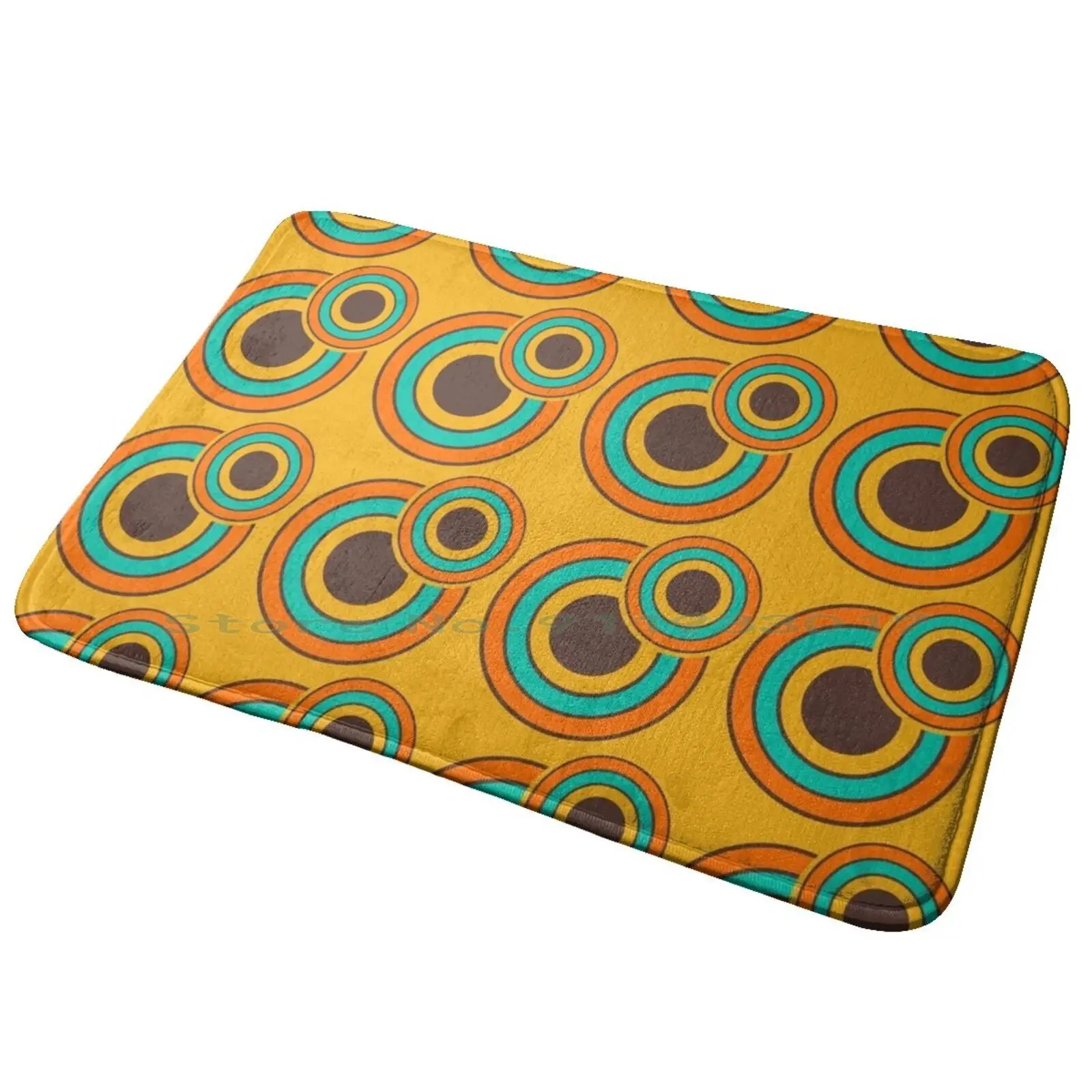

1970's Retro Circles / Vintage 70s Seventies Pattern Entrance Door Mat Bath Mat Rug 1970s Pattern 1970s Design Seventies