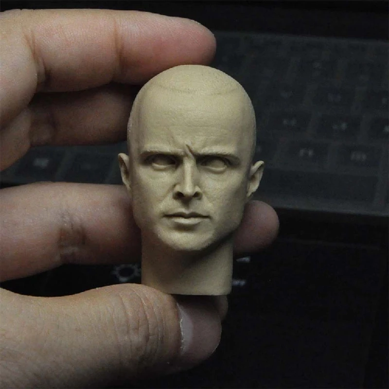 

1/6 Bald Aaron Paul Unpainted Head Sculpt Carving Model Fit 12 inch Male Soldier Action Figure Body for Painting Exercise