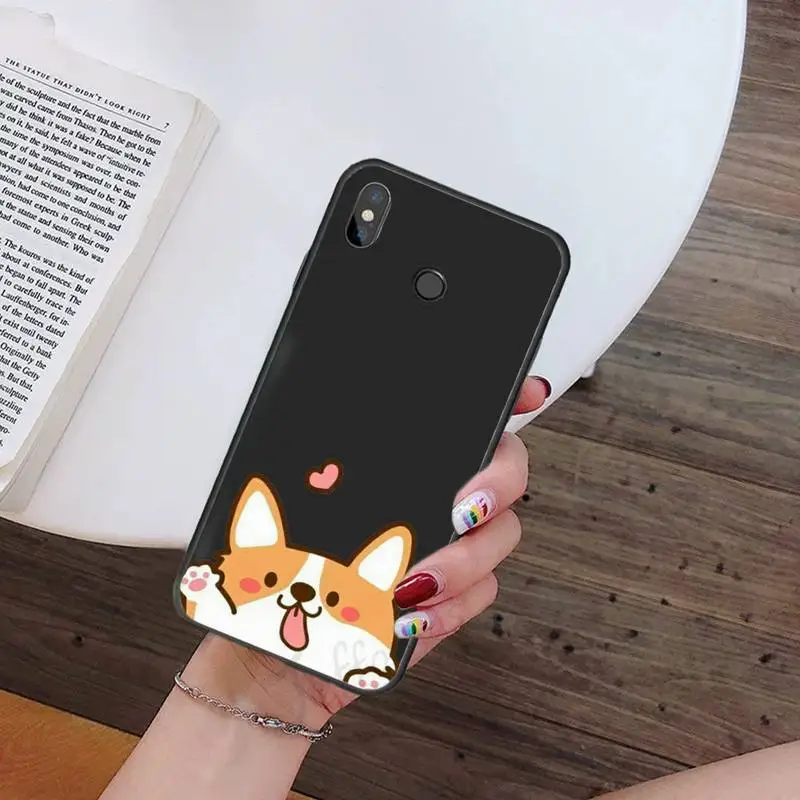 

Cute cartoon corgi dog Phone Case For Xiaomi Redmi mi note max 3 5 6 8 9 10 t S SE lite pro Soft Silicone Shell Cover Funda