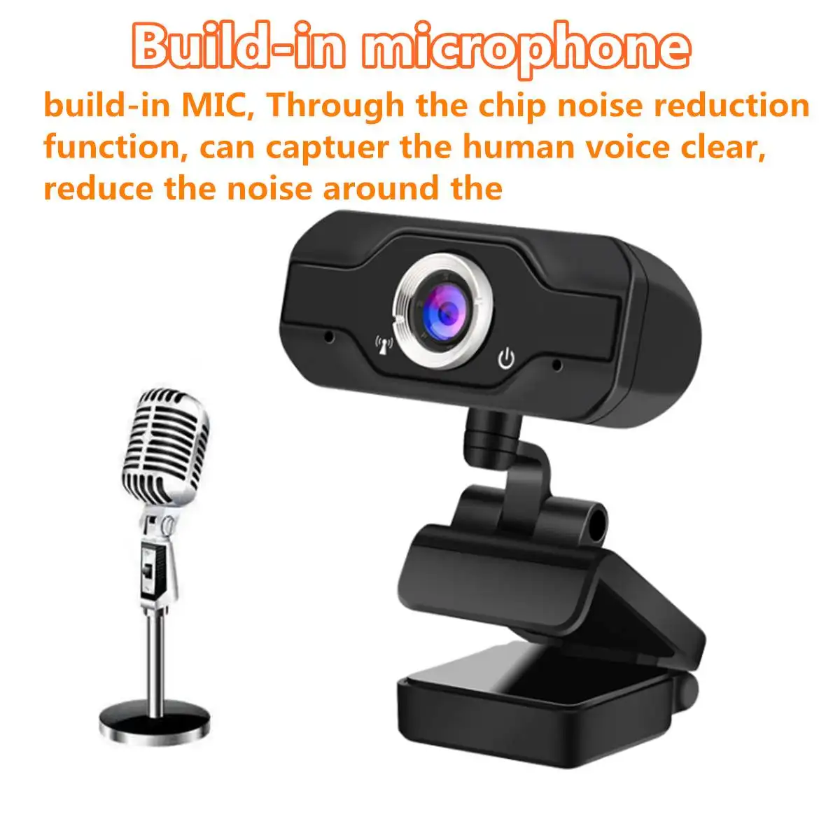 

1080P Hd Webcam with Mic USB 2.0 Rotatable PC Desktop Laptop Web Camera Cam Mini Computer WebCamera Cam Video Recording Work