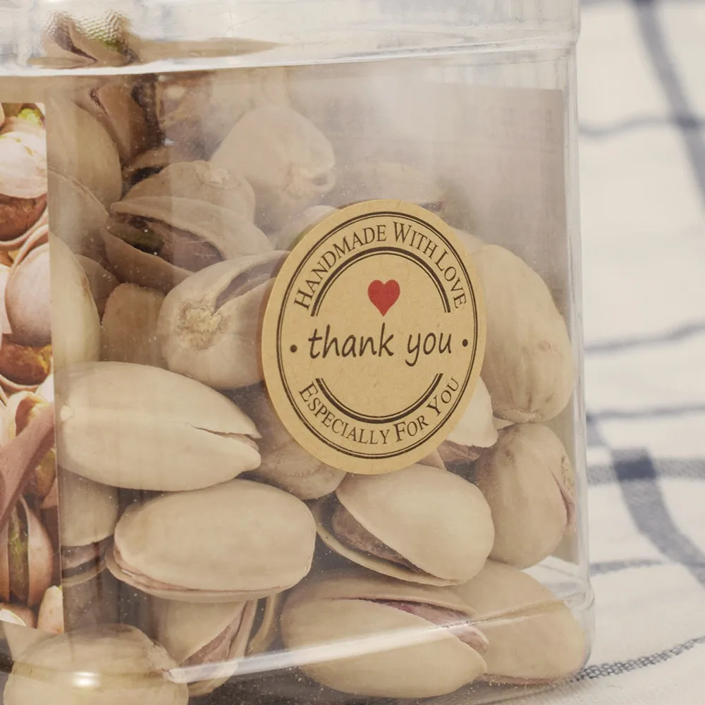 500 шт./рулон круглых этикеток из натуральной крафтовой бумаги | Дом и сад