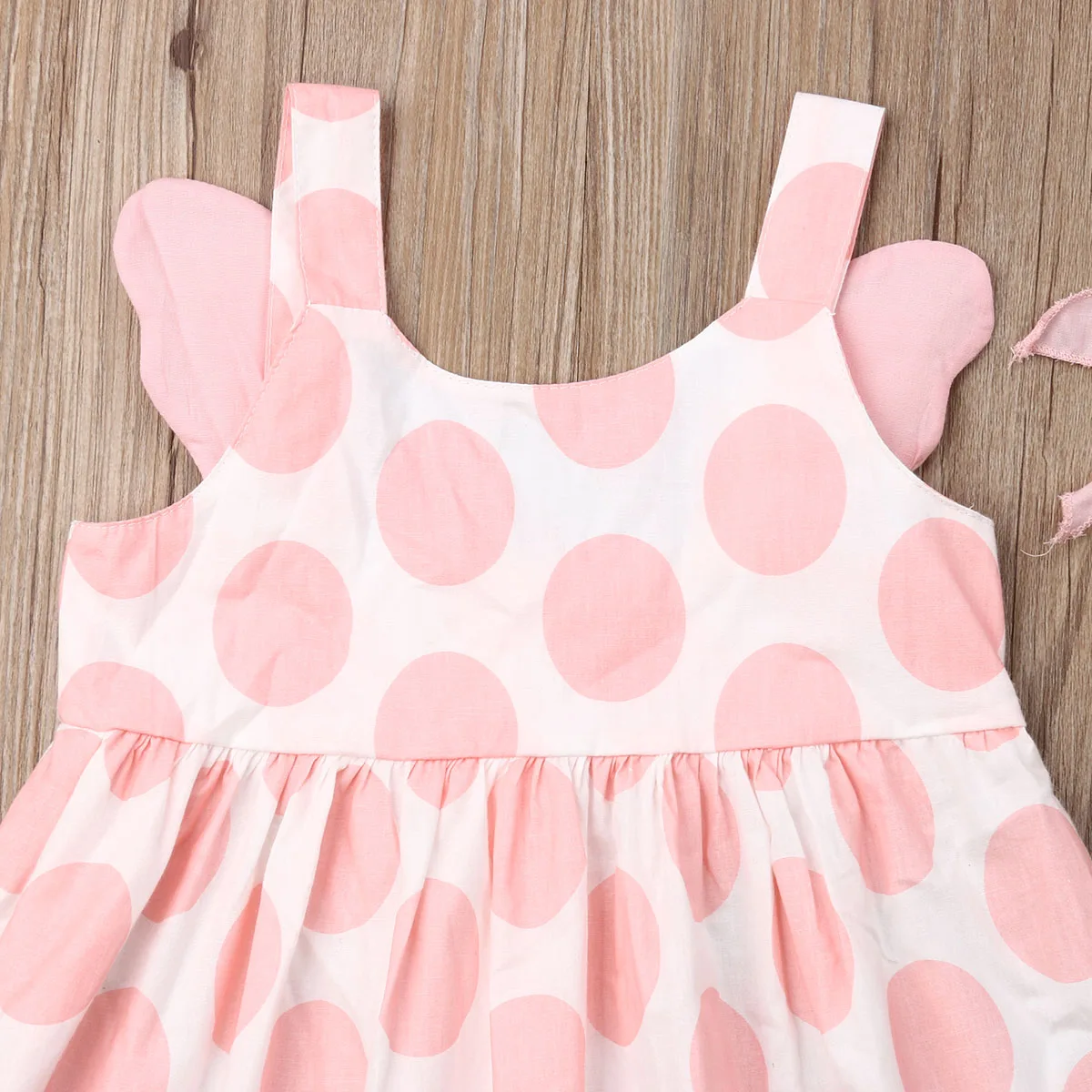 Летняя одежда для новорожденных детей девочек сарафан с принтом в горошек платье