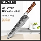 XINZUO 10-дюймовые шеф-повара нож в японском стиле VG10 67 слоев Дамасская нержавеющая сталь новый дизайн шеф-повара кухонные ножи черная ручка