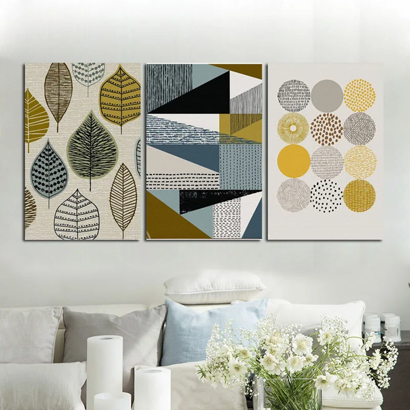 Абстрактных геометрических скандинавский холст Картины современный Плакаты и
