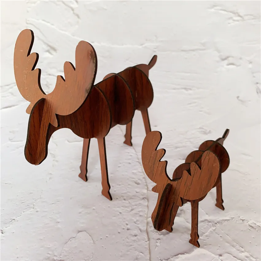 Рождественская деревянная подвеска сделай сам в виде оленя/рождественские