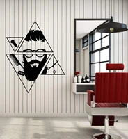 barber shop wall stickers vinyl wall decals barber shop hairdresser beard hipster salon stickers barber shop wall decoration lf3