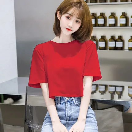 Свободная хлопковая Футболка HAN разноцветная летняя футболка с коротким рукавом