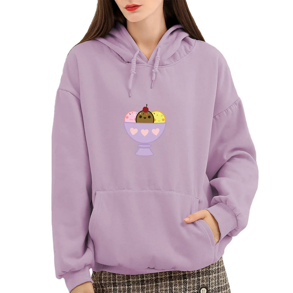 

Kawaii Ice Cream Hoodie Aesthetic Clothes Oversized Sweatshirts Womens Plus Size Graphic Cotton Sweatshirt Vintage Pullover Tops