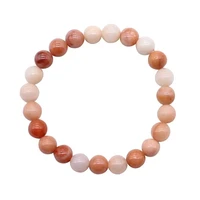 natural stone pink chalcedony crystal beads bracelet round beads bracelet semi precious stone jewlery for women lovers gift