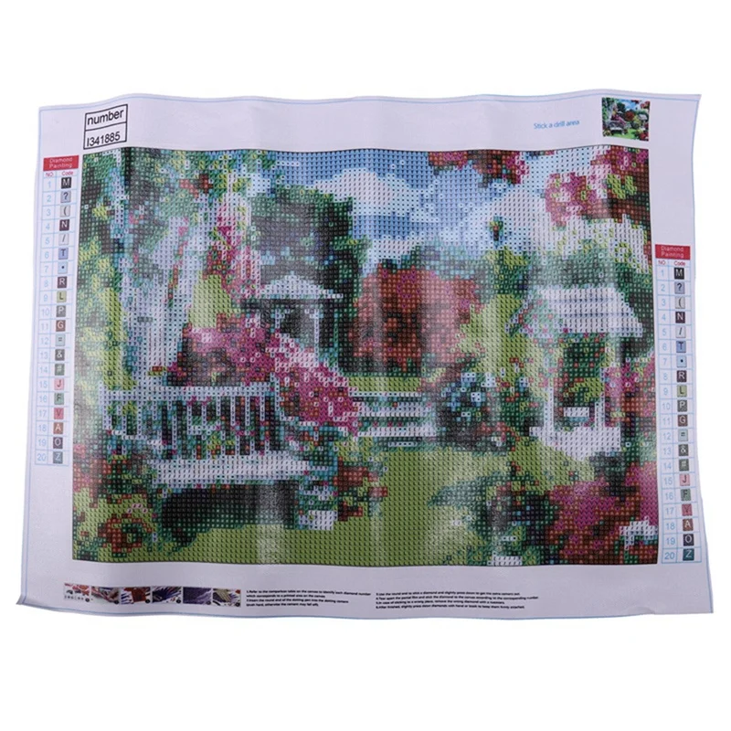 Акция! Полностью круглая алмазная живопись пейзаж сад цветок квадратные стразы
