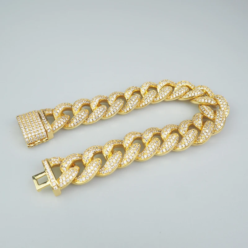 Мужское ожерелье Майами из кубинской цепи колье 20 мм цирконий класса ААА в стиле