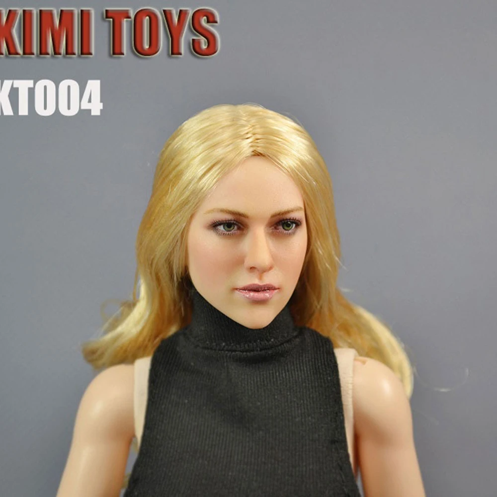 

KT004 1/6 Scale European Blonde Golden Hair Female Model Girl Head Sculpt kimi Doll For 12" Phicens/Jiaodoll Figure Body Toys