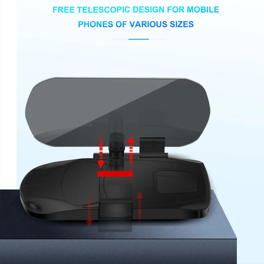 HUD Mobile Phone Holder Head Up Display 10W Wireless Charger GPS Navigation Car Speed Projector Charging Bracket | Автомобили и